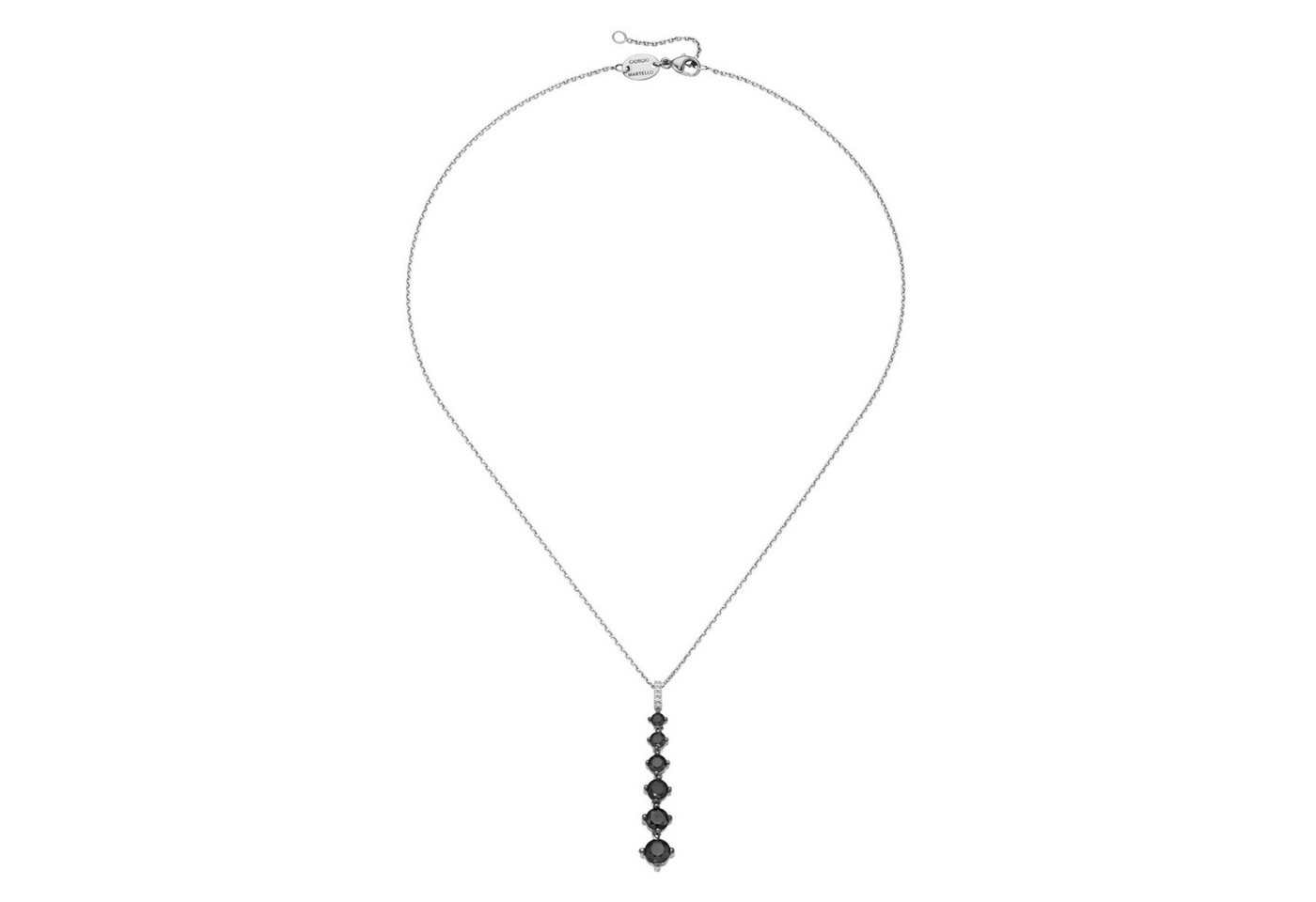 GIORGIO MARTELLO MILANO Kette mit Anhänger mit Zirkonia oder schwarzem Spinell, Silber 925/- von GIORGIO MARTELLO MILANO