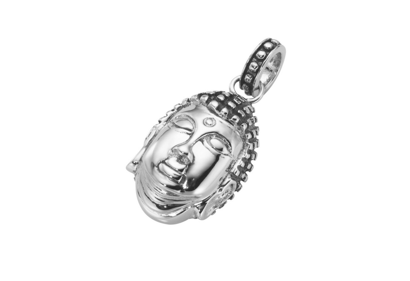 GIORGIO MARTELLO MILANO Kettenanhänger Buddha-Kopf, teilweise geschwärzt, Silber 925 von GIORGIO MARTELLO MILANO