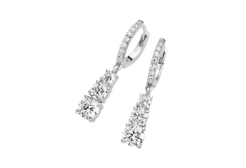 GIORGIO MARTELLO MILANO Paar Creolen mit Zirkonia und Behang, Silber 925 von GIORGIO MARTELLO MILANO