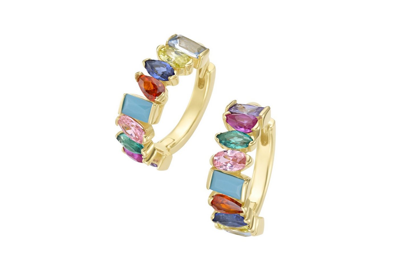 GIORGIO MARTELLO MILANO Paar Creolen Zirkonia und Kristallsteine mehrfarbig, Silber 925 von GIORGIO MARTELLO MILANO