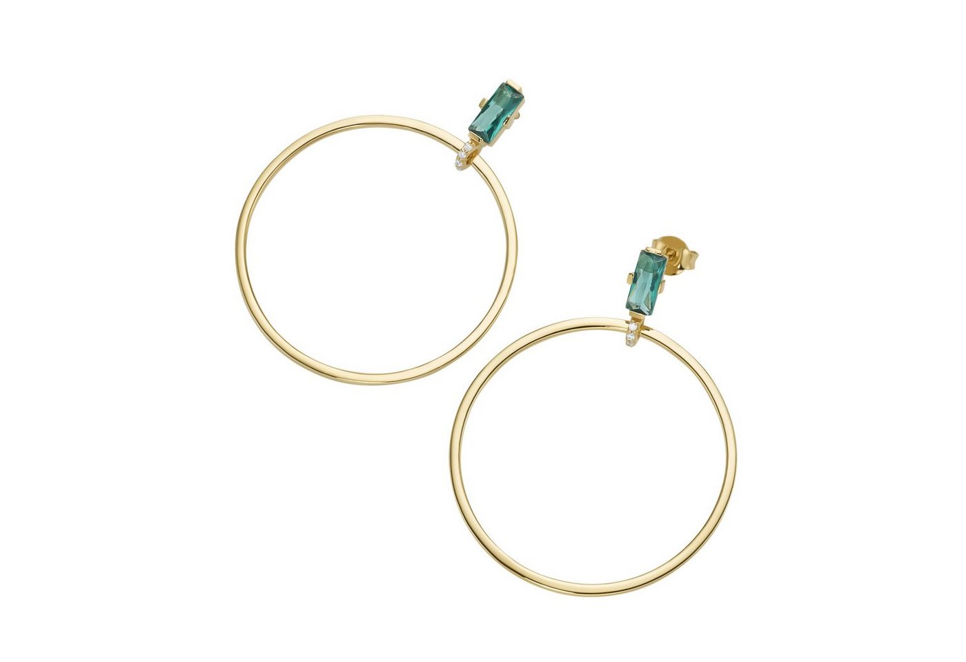 GIORGIO MARTELLO MILANO Paar Ohrhänger Behang Ring, Zirkonia und Kristallsteine, vergoldet, Silber 925 von GIORGIO MARTELLO MILANO