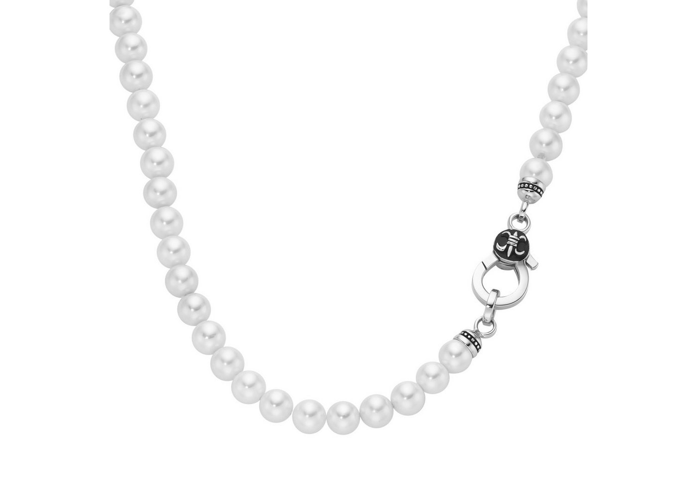 GIORGIO MARTELLO MILANO Perlenkette mit weißen Muschelkern-Perlen, Silber 925 von GIORGIO MARTELLO MILANO