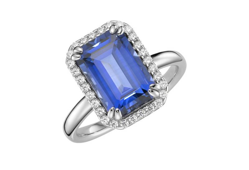 GIORGIO MARTELLO MILANO Silberring in blau, fuchsia oder lila, Zirkonia weiß, Silber 925 von GIORGIO MARTELLO MILANO