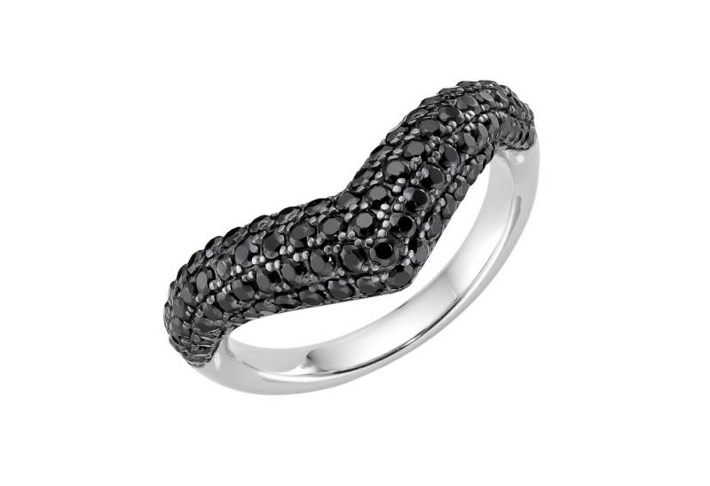 GIORGIO MARTELLO MILANO Silberring mit Zirkonia oder schwarzem Spinell, Silber 925 von GIORGIO MARTELLO MILANO