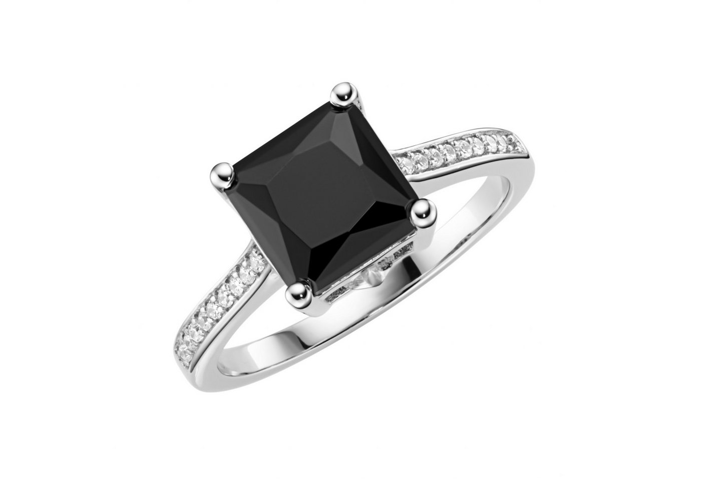 GIORGIO MARTELLO MILANO Silberring mit schwarzen, hellblauen oder weißen Zirkonia, Silber 925 von GIORGIO MARTELLO MILANO