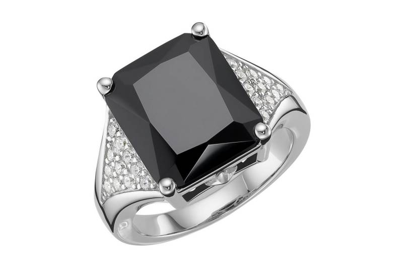 GIORGIO MARTELLO MILANO Silberring mit weißem oder schwarzem Zirkonia, Silber 925 von GIORGIO MARTELLO MILANO