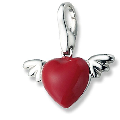 ORIGINAL GIORGIO MARTELLO LUCKY CHARMS 817329 HERZ MIT FLÜGELN ROT SILBER 1072 von Giorgio Martello