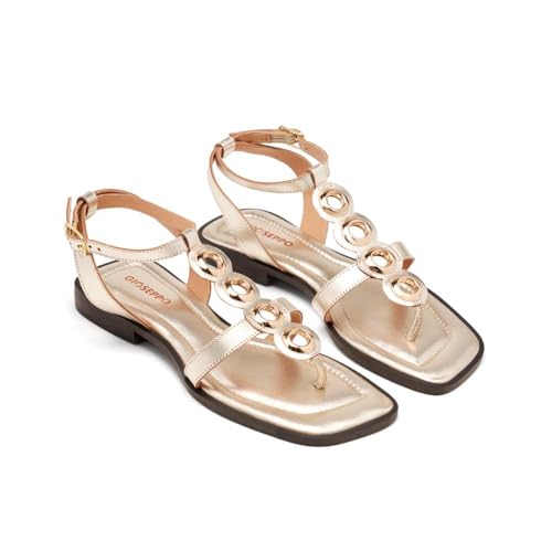 GIOSEPPO Damen Epping Flache Sandale, Platinfarben, 38 EU von GIOSEPPO