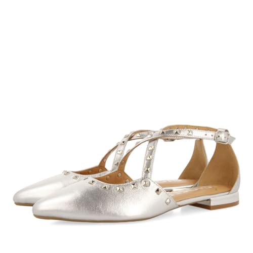 GIOSEPPO Damen Garcon Flaches Ballett, Silber, 37 EU von GIOSEPPO