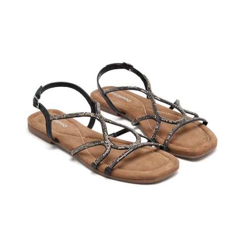 GIOSEPPO Damen Gilmanton Flache Sandale, Schwarz, 38 EU von GIOSEPPO