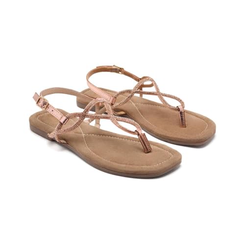 GIOSEPPO Damen Kingfield Flache Sandale, Rosegold, 39 EU GIOSEPPO Damen Kingfield Flache Sandale, Rosegold, 39 EU von GIOSEPPO