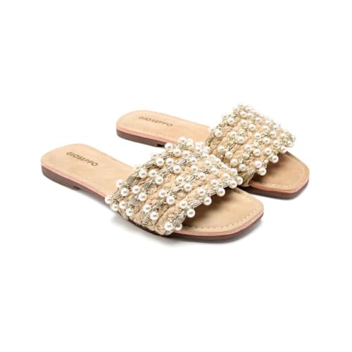 GIOSEPPO Damen Langdon Flache Sandale, Platinfarben, 35 EU von GIOSEPPO