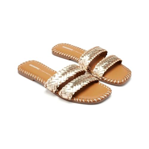 GIOSEPPO Damen Perham Flache Sandale, Platinfarben, 39 EU von GIOSEPPO