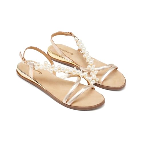 GIOSEPPO Damen Templeton Flache Sandale, Platinfarben, 38 EU von GIOSEPPO
