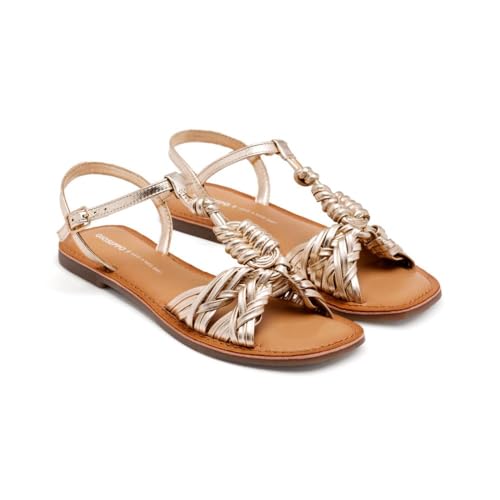 GIOSEPPO Damen Walden Flache Sandale, Platin, 38 EU von GIOSEPPO