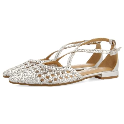 GIOSEPPO Damen Leskovic Ballett flach, Silber, 36 EU von GIOSEPPO