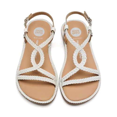 GIOSEPPO Damen Suffield Flache Sandale, weiß, 32 EU von GIOSEPPO