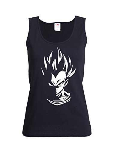 GIOVANI & RICCHI Damen Super Vegeta Blaue Haare Fitness Shirt T-Shirt Tank Top Saiyajin God Modus von GIOVANI & RICCHI