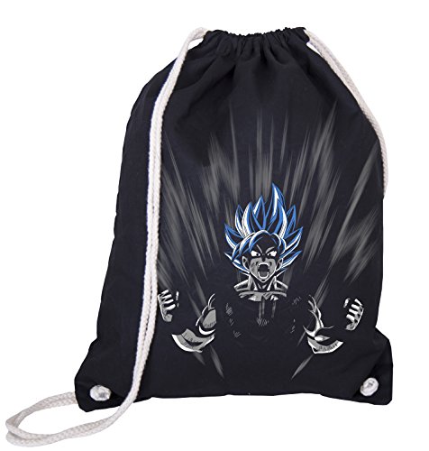 GIOVANI & RICCHI Super Son Goku Blue God Modus Gym Bag Turnbeutel Fitnesstasche von GIOVANI & RICCHI