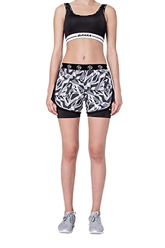 GIPARA FITNESS Damen Shorts mit Innenleggins, Gr. XS - L, Shorts aus 92% Polyester und 8% Elasthan, Innenleggins aus 96% Polyester und 4% Elasthan von GIPARA FITNESS