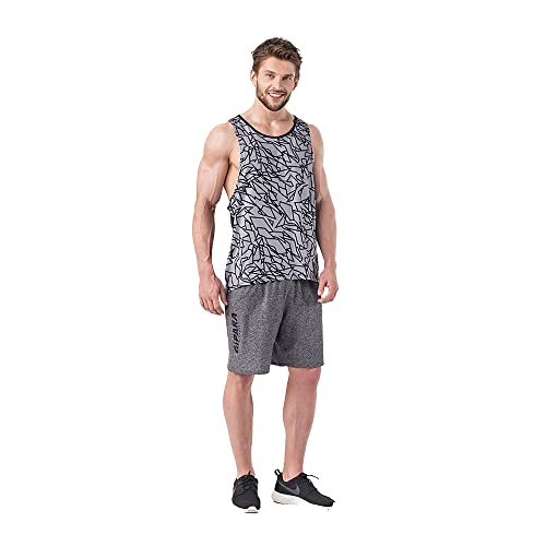 GIPARA Fitness Mens Herren Muscle Shirt, Black and Gery, L von GIPARA FITNESS