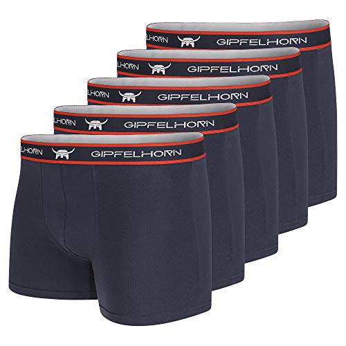 GIPFELHORN Unterhosen Männer (5er Pack) - Hergestellt aus feinster Baumwolle - Boxershorts Herren mit extra Dank Drucketikett - Herren Boxershorts (Marineblau, XXL) von GIPFELHORN