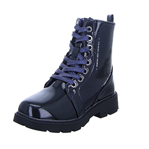 GirlZ onlY Kinder Stiefel LB 21690 Mädchen Stiefel Reißverschluss Lack-Optik Blau (Navy) Größe 33 EU von GIRLZ ONLY