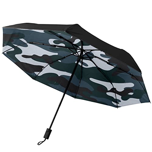 GISPOG Automatischer, faltbarer Regenschirm, Militär-Camouflage, wasserdicht, kompakt, für Sonne und Regen, einfarbig, Einheitsgröße von GISPOG