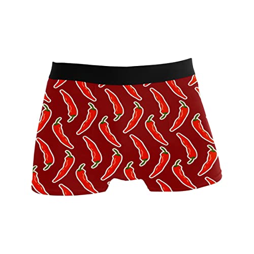 GISPOG Chili Red Pepper Herren Boxershorts Mann Support Unterwäsche Stretch Low Rise Boxer Brief Trunks, einfarbig, XL von GISPOG