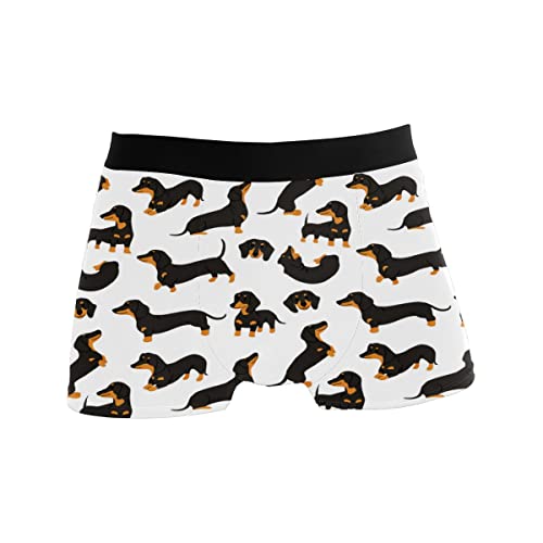GISPOG Grau Dackel Hund Herren Boxershorts Mann Unterstützung Unterwäsche Stretch Low Rise Boxer Brief Trunks, einfarbig, M von GISPOG