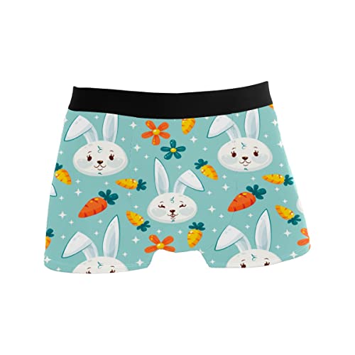 GISPOG Happy Easter Hase Karotte Herren Boxershorts Mann Support Unterwäsche Stretch Low Rise Boxer Brief Trunks, einfarbig, L von GISPOG