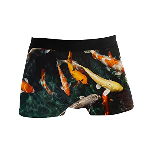 GISPOG Koi Fish Unterwasser Herren Boxershorts Mann Support Unterwäsche Stretch Low Rise Boxer Brief Trunks, einfarbig, M von GISPOG