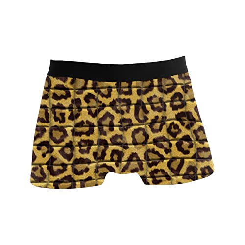 GISPOG Leopard Tiger Animal Prints Herren Boxershorts Mann Support Unterwäsche Stretch Low Rise Boxer Brief Trunks, einfarbig, XL von GISPOG