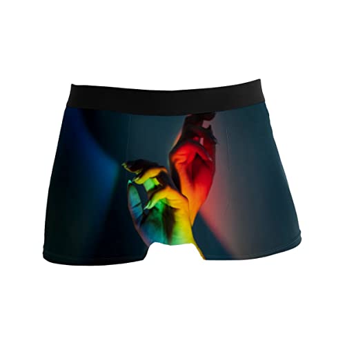 GISPOG Lgbt Pride Gay Rights Regenbogen Herren Boxershorts Mann Support Unterwäsche Stretch Low Rise Boxer Brief Trunks, einfarbig, L von GISPOG