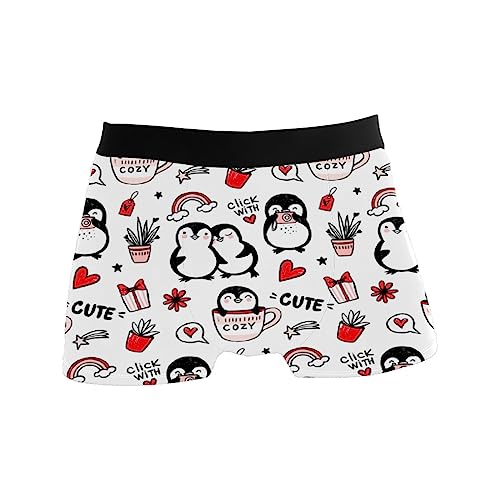 GISPOG Pinguin Nette Herren Boxershorts Männer Unterstützung Unterwäsche Stretch Low Rise Boxer Brief Trunks, einfarbig, L von GISPOG