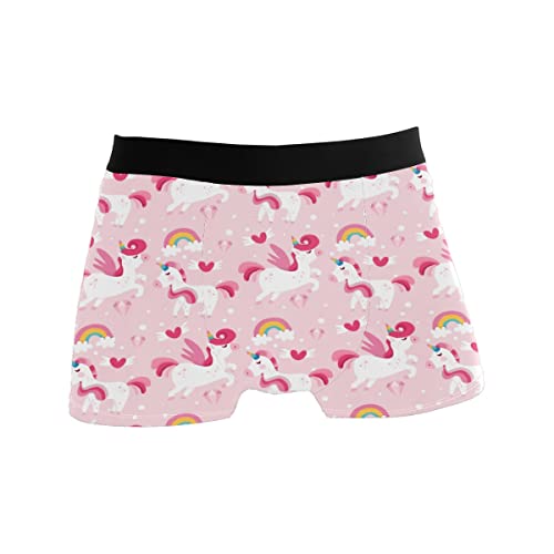 GISPOG Pinke Einhorn-Boxershorts für Herren, stützende Unterwäsche, Stretch, niedrige Leibhöhe, Boxershorts, einfarbig, L von GISPOG