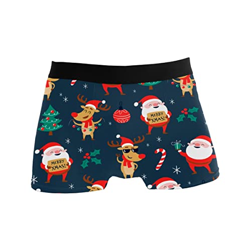 GISPOG Weihnachtsmann Weihnachten Ornament Herren Boxershorts Mann Unterstützung Unterwäsche Stretch Low Rise Boxer Brief Trunks, einfarbig, M von GISPOG
