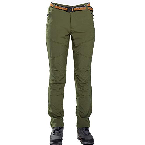 GITVIENAR Damen Warme Hose Winterhose Gefüttert Softshellhose wasserdichte Winddichte Atmungsaktive Wanderhose Outdoorhose Elastisch Verdickte Trekkinghose Berghose Funktionshose Herbst Winter von GITVIENAR