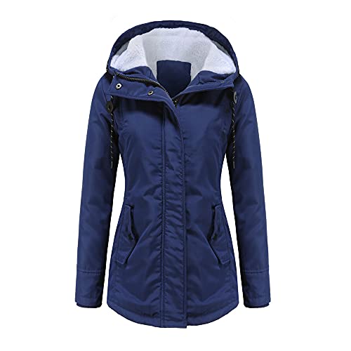 GITVIENAR Damen Wintermantel, Winterparka Gefüttert Slim Design mit Kapuze Elegant Warm Winter Jacke Parka Übergangsjacke Steppmantel Damen Frauen mädchen von GITVIENAR