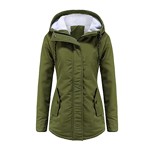 GITVIENAR Damen Wintermantel, Winterparka Gefüttert Slim Design mit Kapuze Elegant Warm Winter Jacke Parka Übergangsjacke Steppmantel Damen Frauen mädchen von GITVIENAR