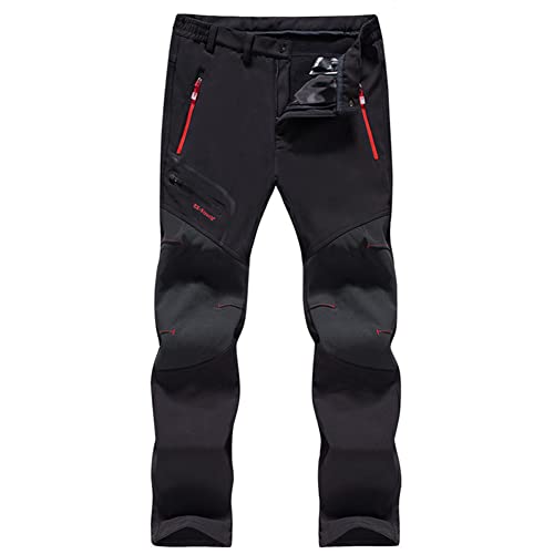 GITVIENAR Herren Gefüttert Outdoorhose wasserdicht + Winddicht + atmungsaktiv + warm + Abriebfest Softshellhose Berghose Funktionshose Trekkinghose Wanderhose Herren Winterhose Herbst Winter von GITVIENAR