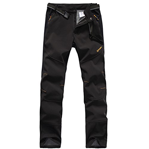 GITVIENAR Herren Gefüttert Winterhose wasserdicht Winddicht atmungsaktiv warm Verdickte Softshellhose Berghose Funktionshose Trekkinghose Wanderhose Herren Outdoorhose Herbst Winter von GITVIENAR