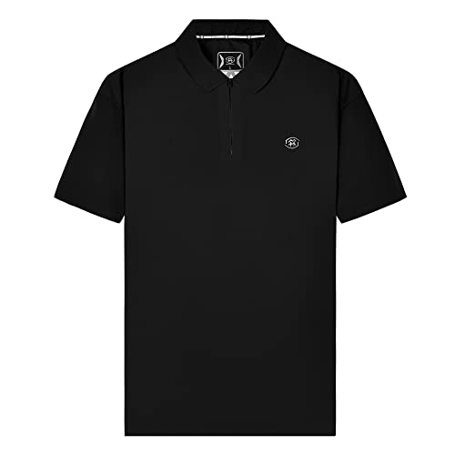 GITVIENAR Herren Poloshirt Kurzarm mit Zipper Sportliches Polohemd T-Shirts Männer Business Polo Hemd Kurzarm-Polo Einfarbig Umlegekragen Sommer Basic Zip Golf V Ausschnitt M-7XL für bis zu 130kg von GITVIENAR