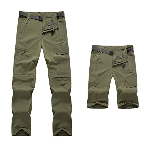 GITVIENAR Herren Wanderhose Zip Off Outdoorhose Funktionshose Atmungsaktiv Schnelltrocknend Trekkinghose Softshellhose Sommer Elastisch Leicht für Sport Freiheit Camping von GITVIENAR