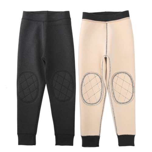 GITVIENAR Mädchen Thermo Leggings mit Fleecefutter und Knieschonern - Wärmende Kinderhose für den Winter (Grau (Dünn),170) von GITVIENAR