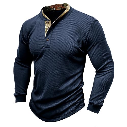 GITVIENAR Männer Langarm Polohemden weich und feuchtigkeitsableitend Outdoor-Baselayer T-Shirt (Königsblau,XL) von GITVIENAR