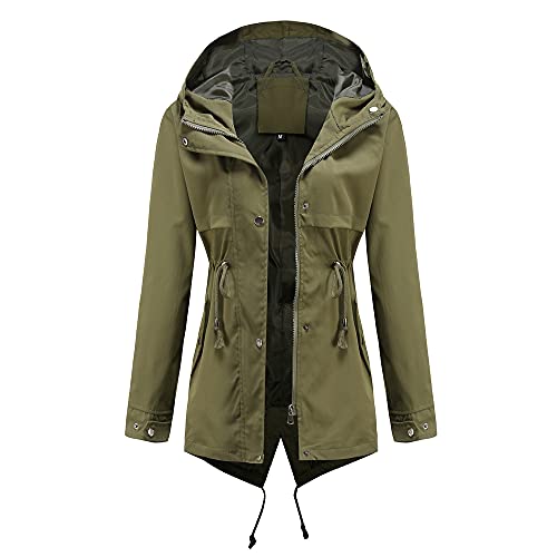 GITVIENAR Regenjacke Damen Wasserdicht Mit Abnehmbarer Kapuze, Wasserfest Regenparka Winddicht Regenmantel Übergangsjacke Regenmantel Windbreaker für Outdoor Sport Alltag Büro Modern von GITVIENAR