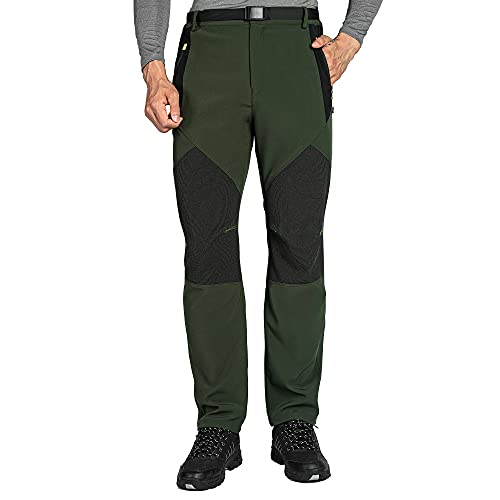 GITVIENAR Wanderhose Herren Trekkinghose, wasserdichte Outdoorhose mit Reißverschlusstasche Softshellhose Sommer Winter Bequem Berghose Hosen Herren für Wander Klettern Bergsteigen von GITVIENAR