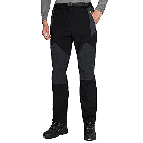 GITVIENAR Wanderhose Herren Trekkinghose, wasserdichte Outdoorhose mit Reißverschlusstasche Softshellhose Sommer Winter Bequem Berghose Hosen Herren für Wander Klettern Bergsteigen von GITVIENAR
