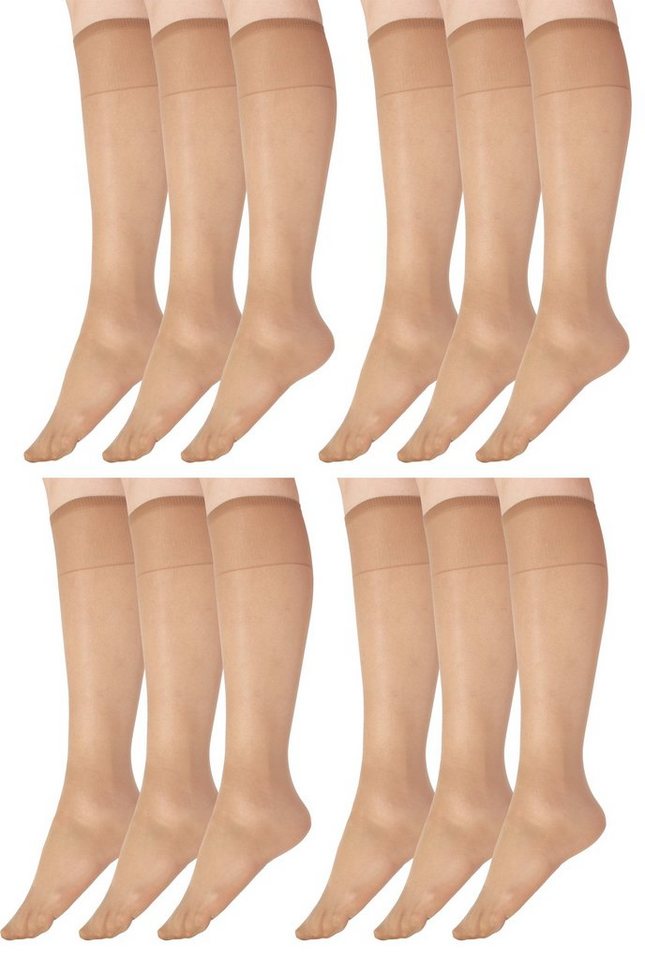 GIULIA Feinkniestrümpfe 15, 20, 40 Den Kniestrümpfe 6 oder 12 Paar Damen Feinkniestrümpfe (12-Paar) von GIULIA